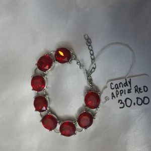 Candy🍎RED & Silver Bracelet NWOT